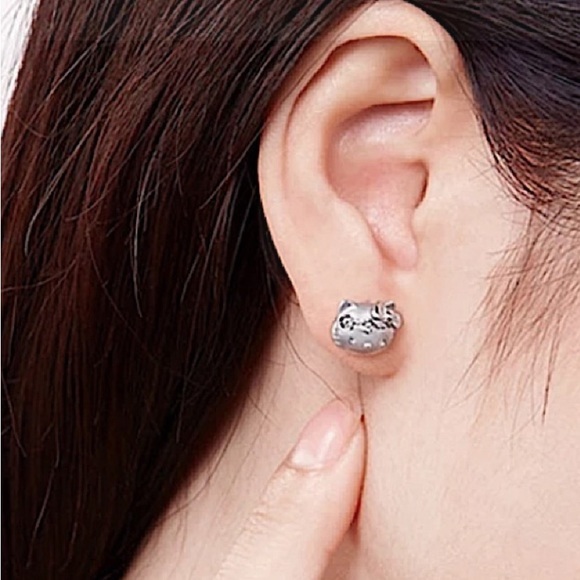 Hello Kitty Sterling Silver Stud Earrings - Picture 2 of 7